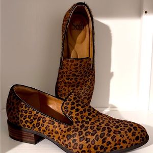 Söfft Severn Women's Size 7.M Mini Leopard Calf Hair Loafers Cognac NIB